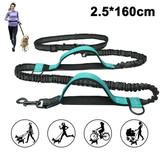 Double Dog Leash for Large Dogs | Waist Dog Leash for Large Dogs | Two Dog Leash for Large Dogs | Leash for Big Dogs | Hands Free Running Dog Leash Water green