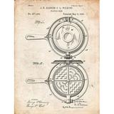 PP209-Vintage Parchment Waffle Iron Patent Poster Poster Print - Cole Borders (18 x 24)
