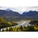 A stunning view of the Matanuska River Valley in full autumn color in South-central Alaska; Alaska United States of America Poster Print by Judy Syring (19 x 12)