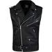 Defy Leather Motorbike Vest Biker Style Vest - Jacket with Inner Pockets Black 5XL
