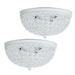 2 Light Elipse Crystal Flush Mount Ceiling Light 2 Pack White