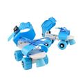 TOYMYTOY Children Adjustable Double Row Skating Patins Four Wheels Skates Shoes Children Gifts Size 25-32 (Blue)