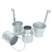 4Pcs Iron Flower Pots Decorative Planter Buckets Rustic Style Flower Holders Plant Pots