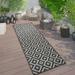 World Rug Gallery Contemporary Geometric Trellis Indoor/Outdoor Area Rug Gray - 2 x7 Runner