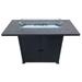 AZ Patio Heaters Rectangular Bar Height Granite Top Fire Pit with Wind Screen