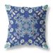 20 in. Wreath Indoor & Outdoor Zippered Throw Pillow Blue Cream & Off-White