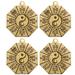 TOYMYTOY 4pcs Trigram Pendants Brass Tai Chi Amulet Pendant Yin Yang Pendant for Key Bag