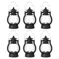 5 Inch Mini Lantern 6 Pack Hanging Decorative LED Candle Vintage Lantern for Table Centerpiece Wedding Birthday Party Halloween Christmas Decor Black