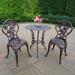Oakland Living Corporation Camellia Cast Aluminum 3-piece Bistro Set with Table and 2 Chairs