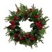 Christmas Wreath Artificial Flower Wreath Front Door Wreath Hanging Simulation Red Berries Winter Wreath for Window Farmhouse