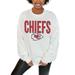 Women's Gameday Couture White Kansas City Chiefs Just Go With It Oversized Long Sleeve Crewneck Sweatshirt