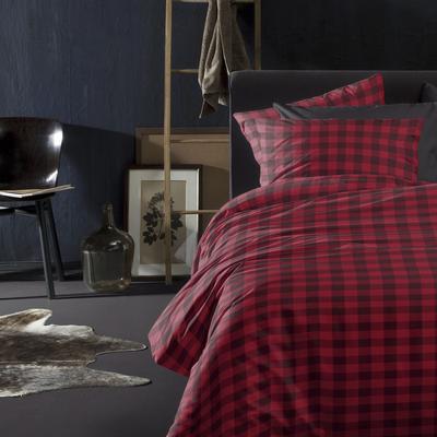Bettwäsche DAMAI "Timber", rot, B/L: 135cm x 200cm, Flanell, B/L: 80cm x 80cm, Flanell, Obermaterial: 100% Baumwolle, Bettwäsche, Damai Image