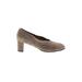 Taryn Rose Heels: Slip-on Chunky Heel Cocktail Party Tan Print Shoes - Women's Size 40 - Round Toe