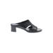 AQUATALIA Mule/Clog: Slide Chunky Heel Casual Black Solid Shoes - Women's Size 7 1/2 - Open Toe