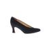 Evan Picone Heels: Pumps Chunky Heel Work Black Solid Shoes - Women's Size 6 - Almond Toe