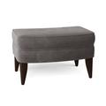 Kristin Drohan Collection Augusta 29" Rectangle Standard Ottoman Faux Leather/Polyester/Velvet/Other Performance Fabrics in Blue | Wayfair