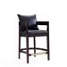 Manhattan Comfort Ritz 6.5" Counter Stool Wood/Upholstered/Leather in Black | 2 | Wayfair 2-CS006-BK