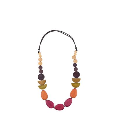 Lange Kette "Pauline", Damen, Gr. one size, Holz, pink, COLLEZIONE ALESSANDRO, Basic, Halsketten, verschiedene Holzperlen Image