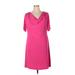 Lennie For Nina Leonard Casual Dress - Shift: Pink Solid Dresses - Women's Size X-Large