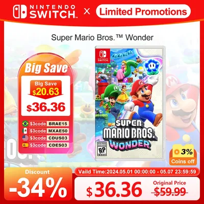 Super Mario Bros. Wonder jeux Nintendo Switch Games Deals 100% officiel carte fongique originale