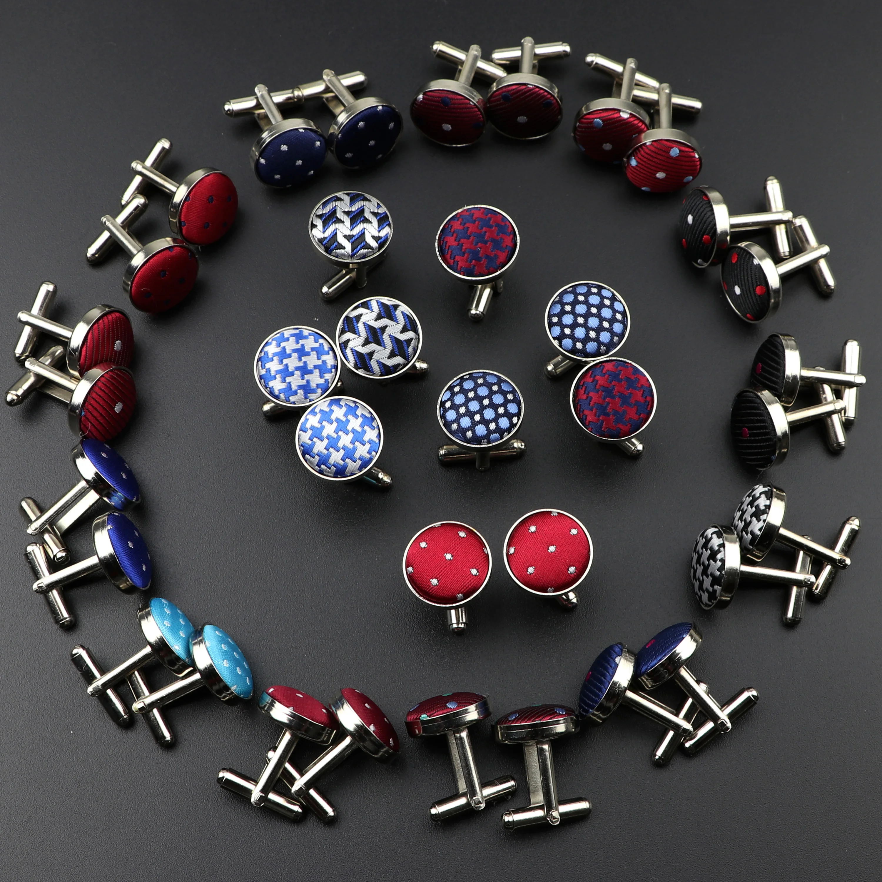 Boutons de manchette ronds tressés pour hommes, bijoux à la mode pour chemise, costume d