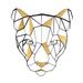 Everly Quinn Geometric Lion Wall Décor Metal in Black/Gray/Yellow | 16 H x 14 W x 1 D in | Wayfair BDBB0F55AA094E3798221DA3BD1E6033
