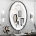 Orren Ellis Vinia Oval LED Lighted Bathroom Vanity Mirror Dimmable & Anti-Fog Wall Mirror Metal in White/Black | 36 H x 24 W x 1.97 D in | Wayfair