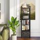 17 Stories Nikyta 6 Tier Etagere Bookcase w/ 2 Storage Drawer, 20" Industrial Bookshelf for Home & Office, in Black | Wayfair