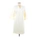 J. McLaughlin Casual Dress - Shift: Ivory Solid Dresses - Women's Size Medium