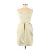 Shoshanna Casual Dress - Mini Sweetheart Sleeveless: Gold Print Dresses - Women's Size 6