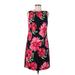 DressBarn Casual Dress - Sheath High Neck Sleeveless: Pink Floral Dresses - Women's Size 8