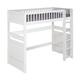 Pack lit mezzanine avec matelas bois massif blanc 90x190 cm