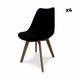 4 chaises scandinaves pieds bois de hêtre noirs