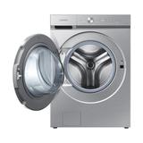 Samsung Bespoke 5.3 cu. ft. Ultra Capacity Front Load Washer with AI OptiWash™ and Auto Dispense in Silver Steel