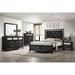 Susy 6 Piece Black Upholstered Tufted Panel Bedroom Set