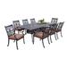 Darlee St.Cruz Antique Bronze Cast Aluminum Rectangular 9-piece Dining Set