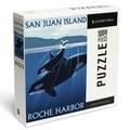 Lantern Press 1000 Piece Jigsaw Puzzle Roche Harbor San Juan Island Washington Orca and Calf