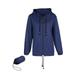 Women Packable Rain Jacket Outdoor Hooded Windbreaker with Adjustable Drawstring
