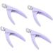 4pcs One Word Cut u Shape Cut Nail Trimmer Portable Scissors Stainless Steel Scissors French Nail Tool Cuticle Plier Cuticle Pusher Pp Purple Fake Nail Trimmer Nail Art Clipper