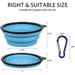 Collapsible Dog Bowl Travel Portable Dog Bowl(12oz) Silicone Foldable Travel Bowl/Pet Food Bowl/Cat Water Bowl/Silicone Pet Expandable Bowls + Carabiners Per Set