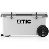 RTIC 72 QT Ultra-Light Wheeled Hard-Sided Ice Chest Cooler White and Grey Holds 96 Cans