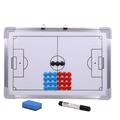 NUOLUX 1 Set Aluminum Alloy Football Board Hangable Football Magnetic Board Coaching Training Board Practice Board with 27 Pcs Fridge Magnets and 1 Pc Eraser and 1 Pc Marker Pen (White)