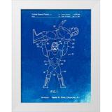 Borders Cole 15x18 White Modern Wood Framed Museum Art Print Titled - PP885-Faded Blueprint Hulk Hogan Wrestling Action Figure Patent Poster