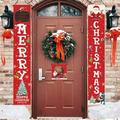 KIHOUT Discount Merry Christmas Door Banners Porch Signs Hanging Banners Christmas Flags Home Walls Indoor Outdoor Christmas Party Decorations