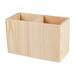 Two Compartments Wooden Container Pen Holder Office Organizer Unfinished Solid Color Case Pot for Home Office DIY Graffiti