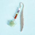 NUOLUX Decorative Crystal Pendant Plume Shape Bookmark Natural Crystal Bookmark Delicate Plume Bookmark