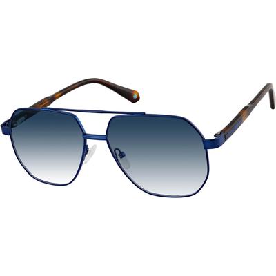 Zenni Aviator Rx Sunglasses Blue Mixed Full Rim Frame