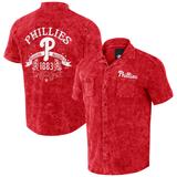Men's Darius Rucker Collection by Fanatics Red Philadelphia Phillies Denim Team Color Button-Up Shirt