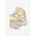 Women's 2.61 Tcw Marquise-Cut Cubic Zirconia Gold-Plated Wraparound Leaf Ring by PalmBeach Jewelry in Gold (Size 6)
