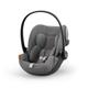 CYBEX Gold Babyschale Cloud G i-Size Comfort, Inkl. Neugeboreneneinlage, Ab Geburt bis ca. 24 Monate, Für Kinder ab 40 cm bis 87 cm, Max. 13 kg, Lava Grey